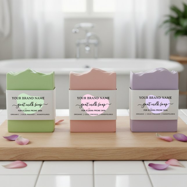 Heart Black & White Soap Belly Band Wrap Label (Creator Uploaded)