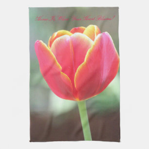 Heart Blooms Tea Towel