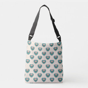 Heart Blossom Floral Pattern Retro Scandinavian Crossbody Bag