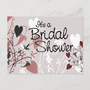 Heart Blossoms Postcard Invitation