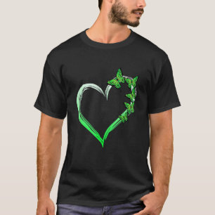 Heart Blue Butterfly Spreading Mental Health Aware T-Shirt