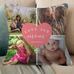 Heart Blush Pink Personalised Gift Best Mum Ever Cushion