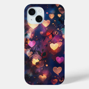 Heart Bokeh Lights in a Dreamy Night Garden iPhone 15 Case