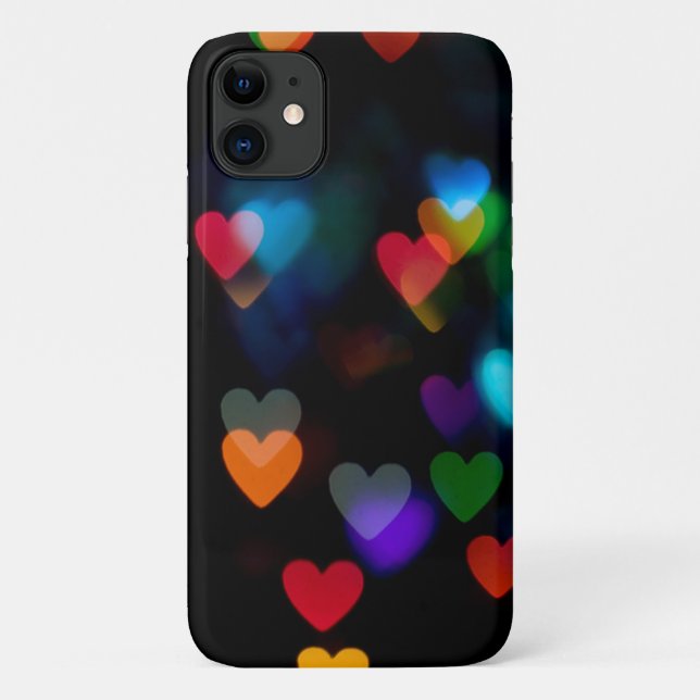 heart bokeh lights on black Case-Mate iPhone case (Back)
