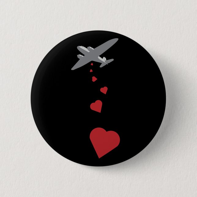 Heart Bomber - Make Love Not War 6 Cm Round Badge (Front)