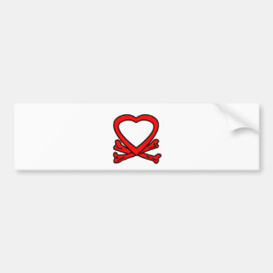 Heart & Bones Red The MUSEUM Zazzle Gifts Bumper Sticker