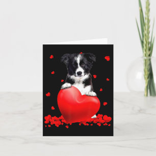Heart Border Collie Dog Lover Christmas Valentines Card