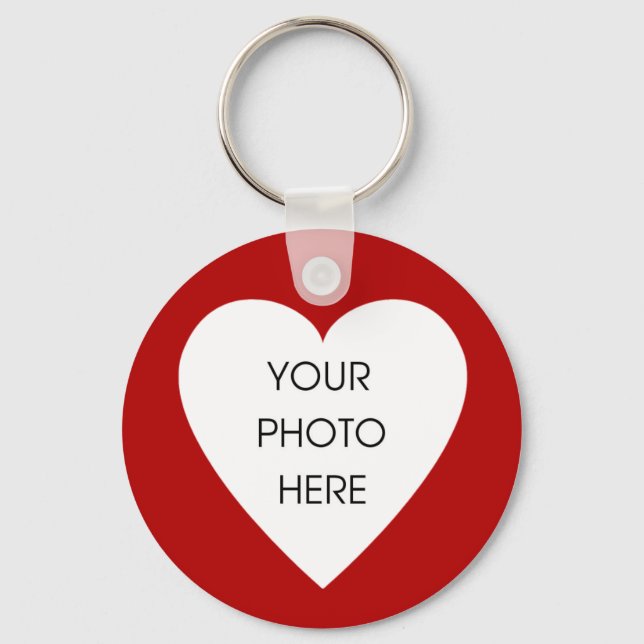 Heart Border Keychain Template - Red (Front)