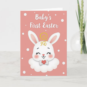 Heart Bow Tie Bunny Card