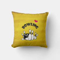 Heart Bowling -  B&W Bowling Pins and Ball