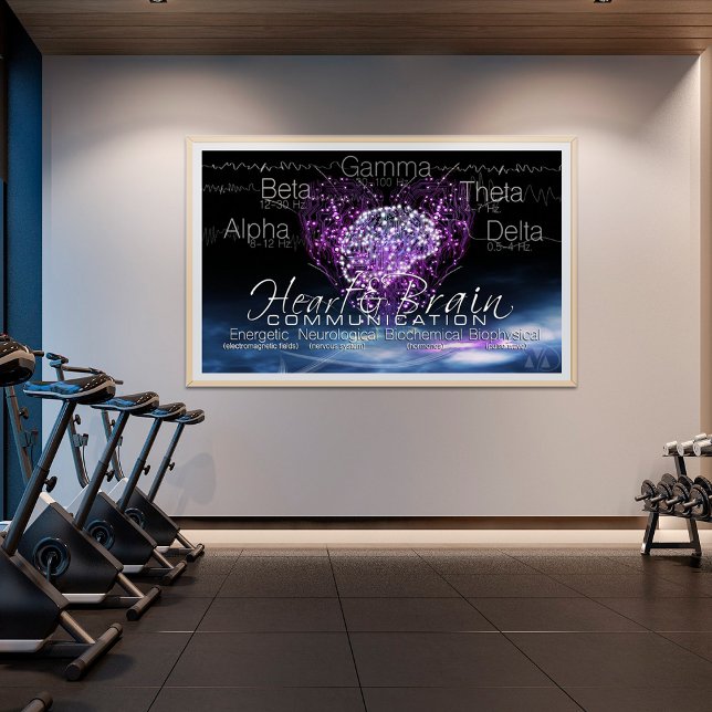 Heart Brain Communication Poster (Wellness Center Abstract Heart Brain print)