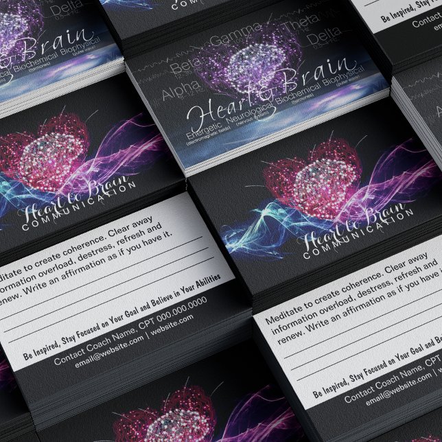 Heart Brain Empower Coaching Business Card (Heart-Brain Communication Business Cards)