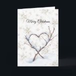 Heart Branch Snow Snowflakes Christmas Card<br><div class="desc">Heart Branch Snow Snowflakes Christmas</div>