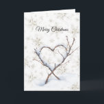 Heart Branch Snow Snowflakes Christmas Card<br><div class="desc">Heart Branch Snow Snowflakes Christmas</div>