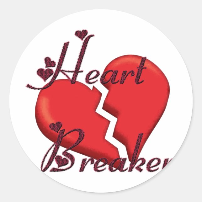 Heart Breaker Classic Round Sticker (Front)