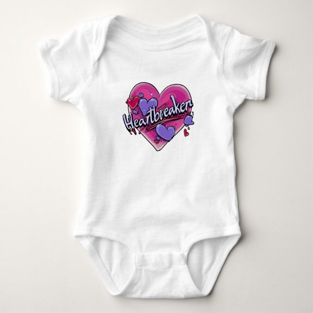 Heart breaker cute baby bodysuit (Front)