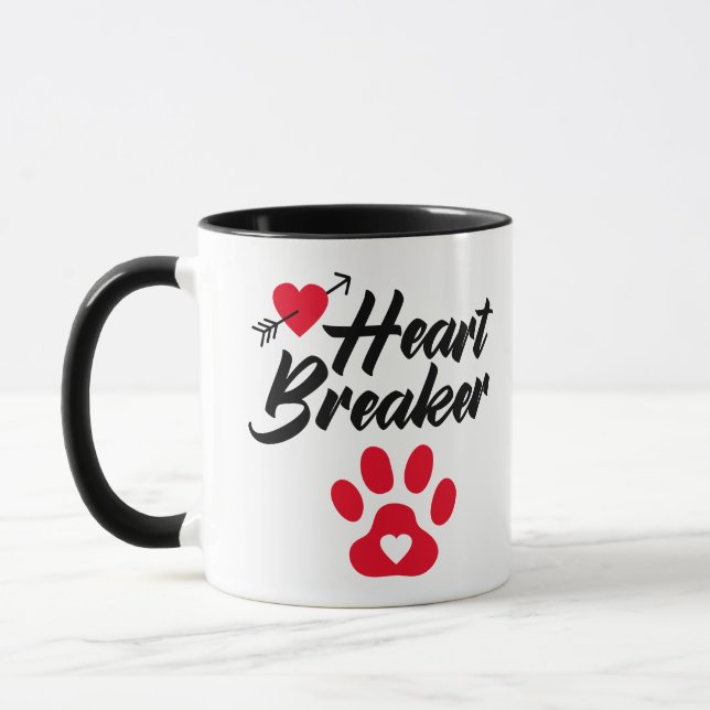 Heart Breaker ...Valentine Love from the dog Mug (Left)