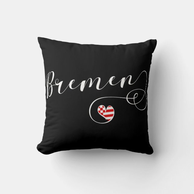 Heart Bremen Flag, Germany Cushion (Front)