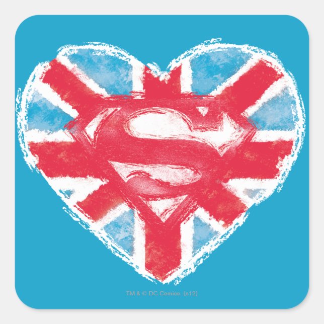Heart British S-Shield Square Sticker (Front)