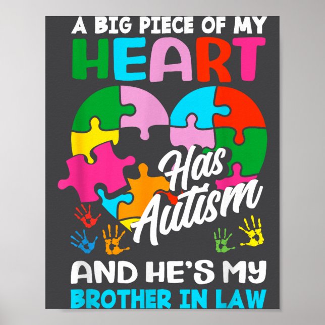 Heart Brother-in-law Autism Awareness Puzzle Ece R Poster (Front)
