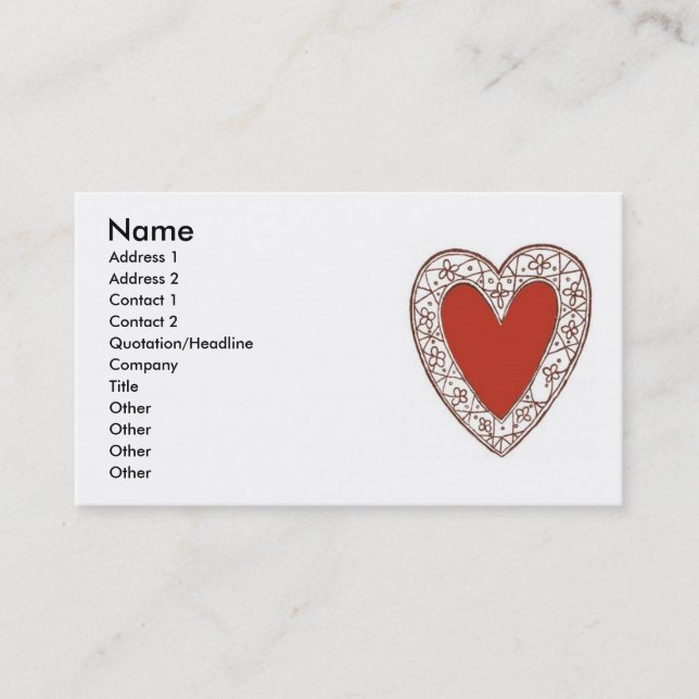 Heart Business Card (Front)
