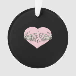 Heart Butt Hug Skeleton Hands Classic Ornament