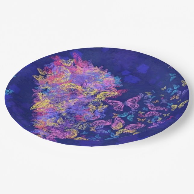 Heart Butterflies Paper Plates (Angled)