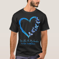Heart Butterfly I Wear Blue For My Grandson Autism
