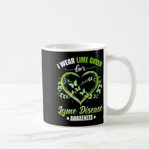 Heart Butterfly I Wear Green For Lyme Disease Awar Coffee Mug