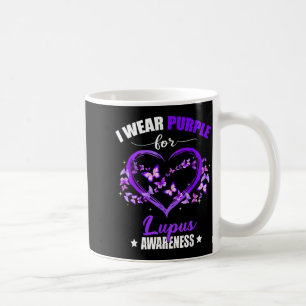 Heart Butterfly I Wear Purple For Lupus Awareness Coffee Mug