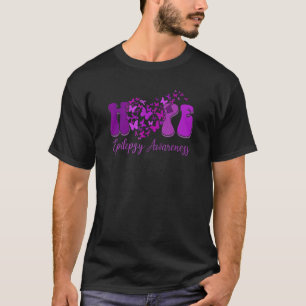 Heart Butterfly Ribbon Hope For Epilepsy Awareness T-Shirt