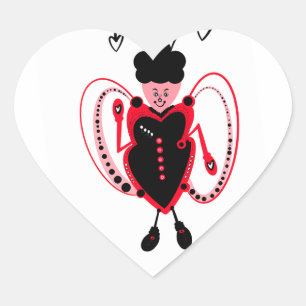Heart butterfly sticker