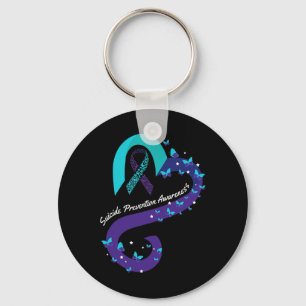 Heart Butterfly Suicide Awareness Mental Health 1 Key Ring