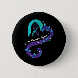 Heart Butterfly Suicide Awareness Mental Health  6 Cm Round Badge
