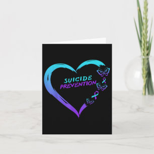 Heart Butterfly Suicide Prevention Awareness  Card