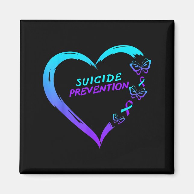 Heart Butterfly Suicide Prevention Awareness  Magnet (Front)