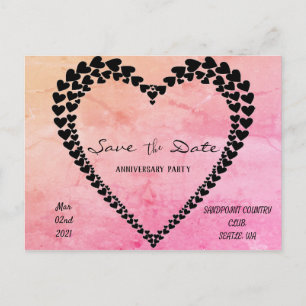 Heart by hearts Pink Watercolor Postcard