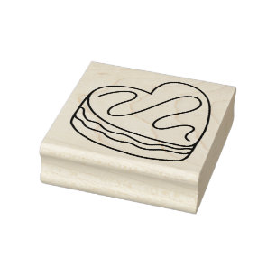 Heart Cake Dessert Rubber Stamp