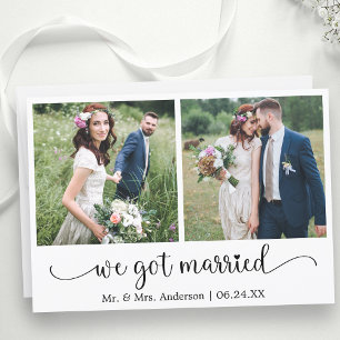 Heart Calligraphy We Got Married 2 Photo  Announcement