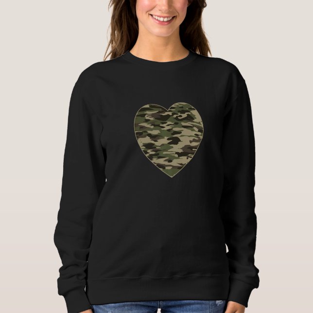 Heart Camoflauge Halloween Costumes Camo Military  Sweatshirt (Front)