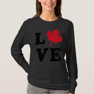 Heart Canada Day Maple Leaf I Love You Canada T-Shirt