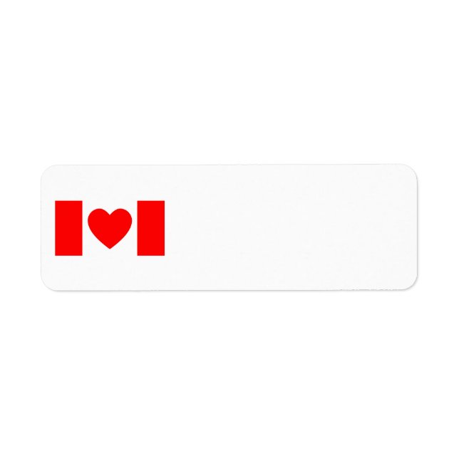 Heart Canadian Flag Return Address Label (Front)