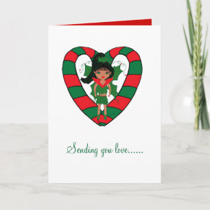 Heart Candy Cane Greeting Card