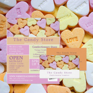 Heart Candy, Confectionery Supplies Business Card