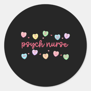 Heart Candy Psych Nurse Psychiatry Mental Health V Classic Round Sticker