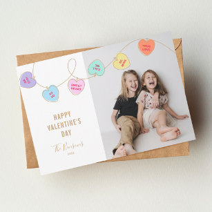Heart Candy Valentine's Day Photo Holiday Card