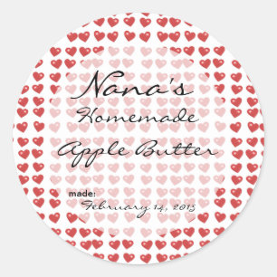 Heart Canning lid cover - sized for a 2.5 inch lid Classic Round Sticker