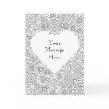Heart Card: Adult Colouring Personalised