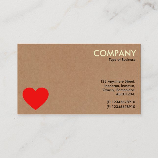 Heart - Cardboard Business Card (Front)