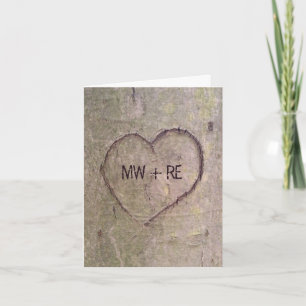 Heart Carved in a Tree Valentine Holiday Card